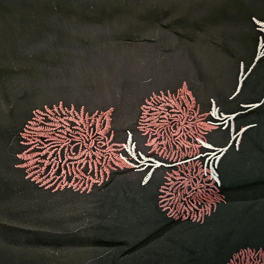 Floral Black and Red Womens Shirt - Picture 4 of 5